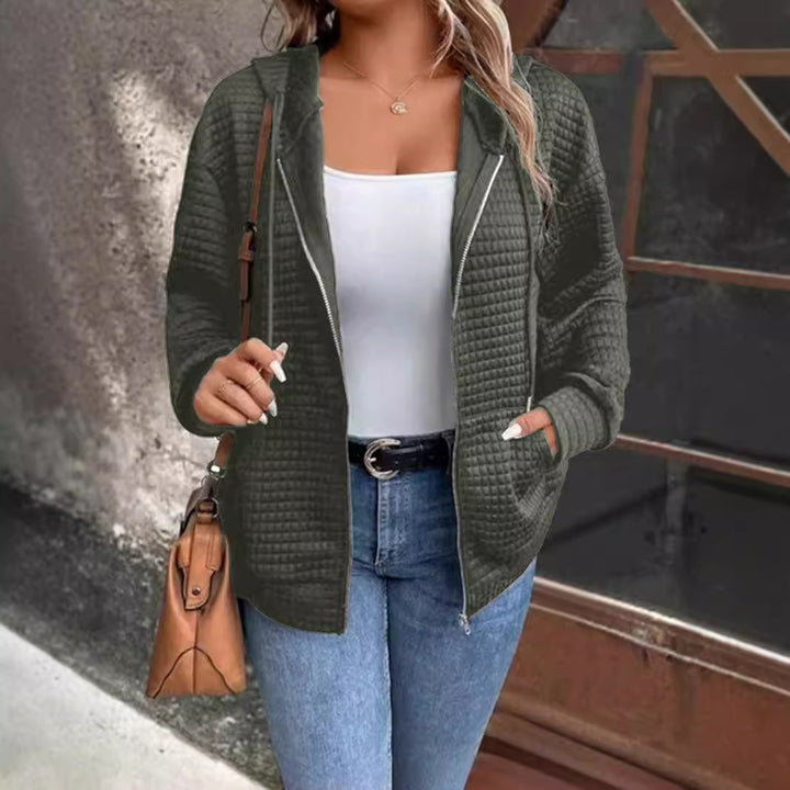 Damen Steppjacke mit Kapuze und Reißverschluss Drune