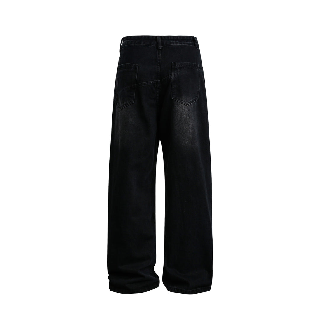 Damen Weite High‑Waist Jeans im Carpenter‑Style mit aufgesetzten Fronttaschen Drune