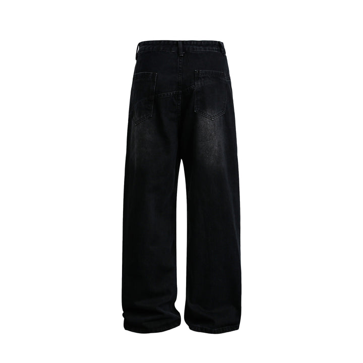 Damen Weite High‑Waist Jeans im Carpenter‑Style mit aufgesetzten Fronttaschen Drune