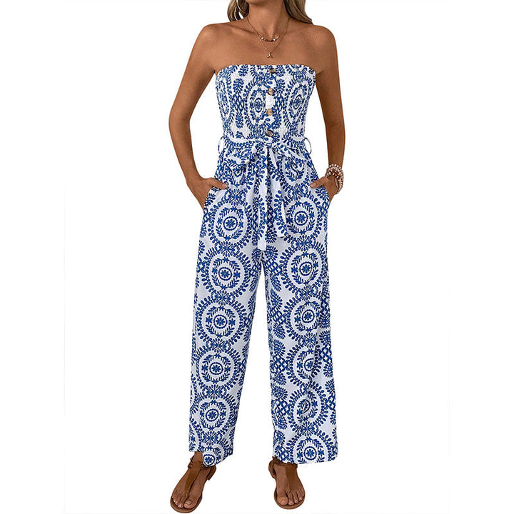 Damen Jumpsuit mit trendigem bandeau Design und praktischen Taschen Drune