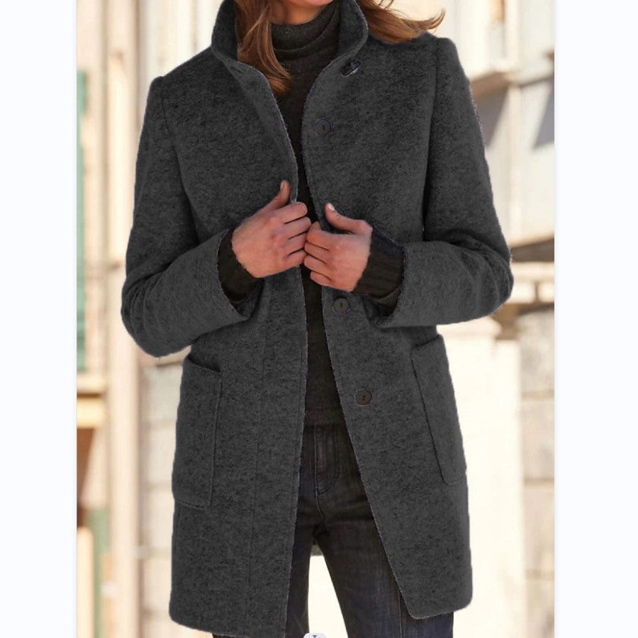 Damen hochwertige Wolljacke im klassischen Design mit großen Taschen Drune