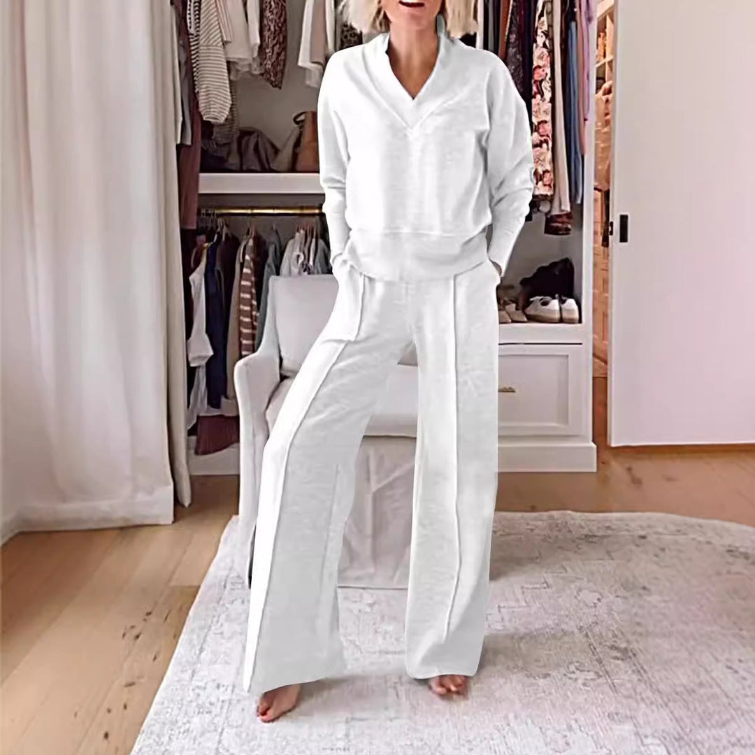 Drune | Lockeres Oberteil und Hose mit weitem Bein Set