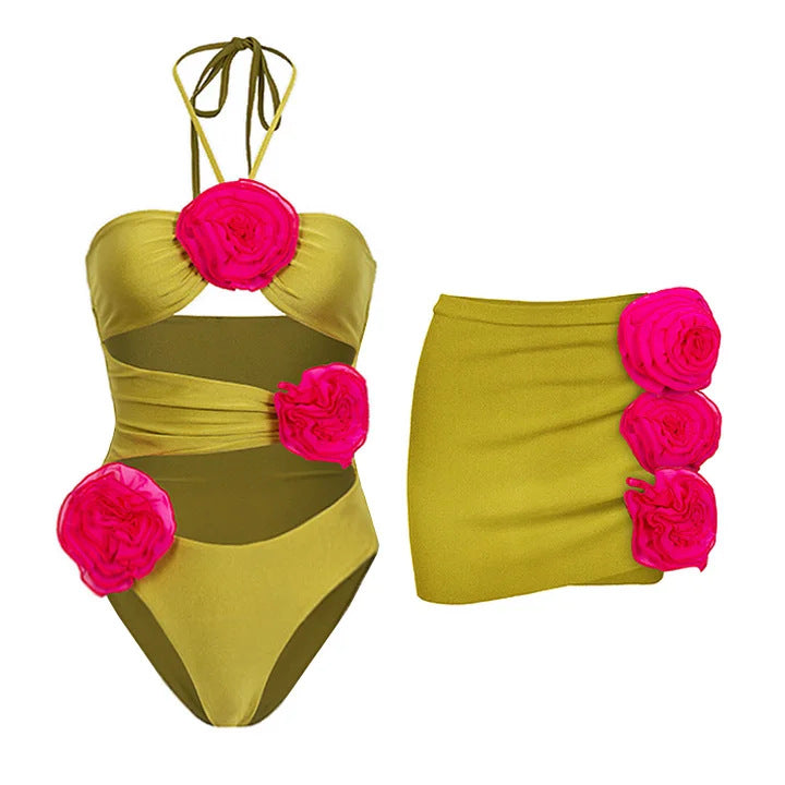 Damen Bikiniset mit floralem Rüschendesign Drune