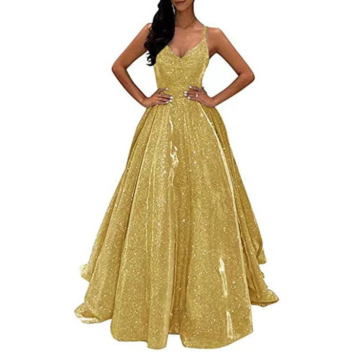 Damen Abendkleid mit schimmernden Akzenten und voluminösem Rock Drune