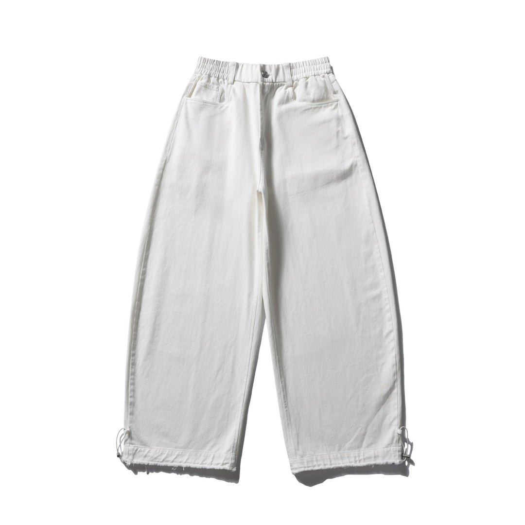 Damen Culotte-Hose im weiten Schnitt mit elastischem Bund und Kordelzug Drune