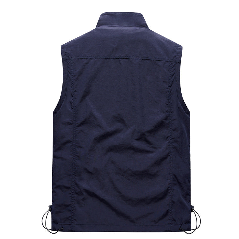 Herren Leichte wind- und wasserabweisende Utility-Weste mit Stehkragen, Mesh-Futter & verstellbarem Saum Drune