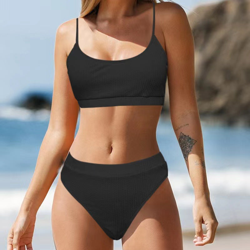 Damen Hochtailliertes Bikini-Set mit sportlichem Oberteil Drune