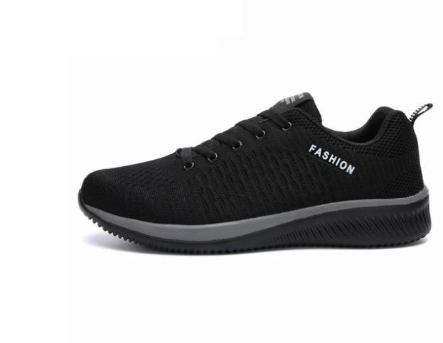 Unisex nan nahtloser Strick-Freizeitschuh mit gepolstertem Innenkragen, Zuglasche und profilierter Gummilaufsohle Drune