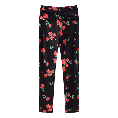 Damen nan taillierte Stretch-Leggings mit hohem Raffungbund und dekorativem Ringdetail Drune