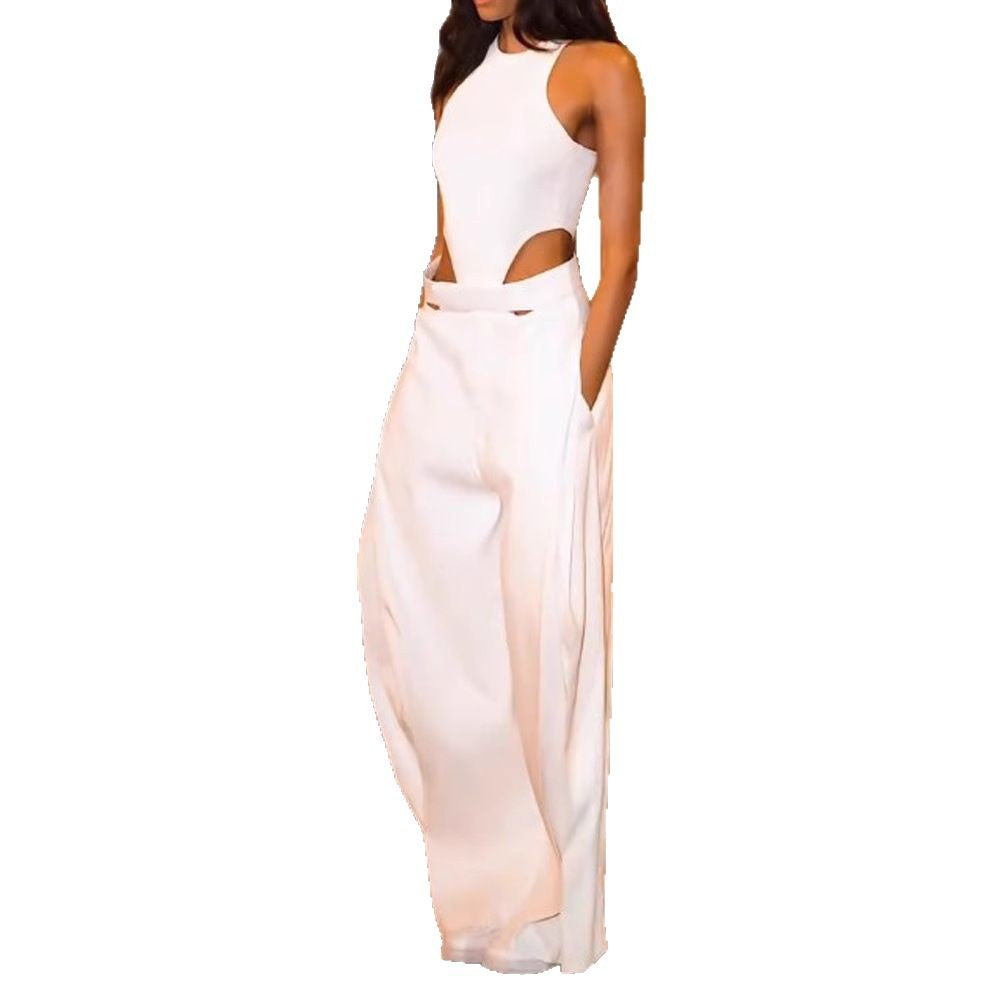 Damen Elegantes Cut-Out Jumpsuit mit Hochbund Drune