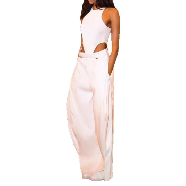 Damen Elegantes Cut-Out Jumpsuit mit Hochbund Drune