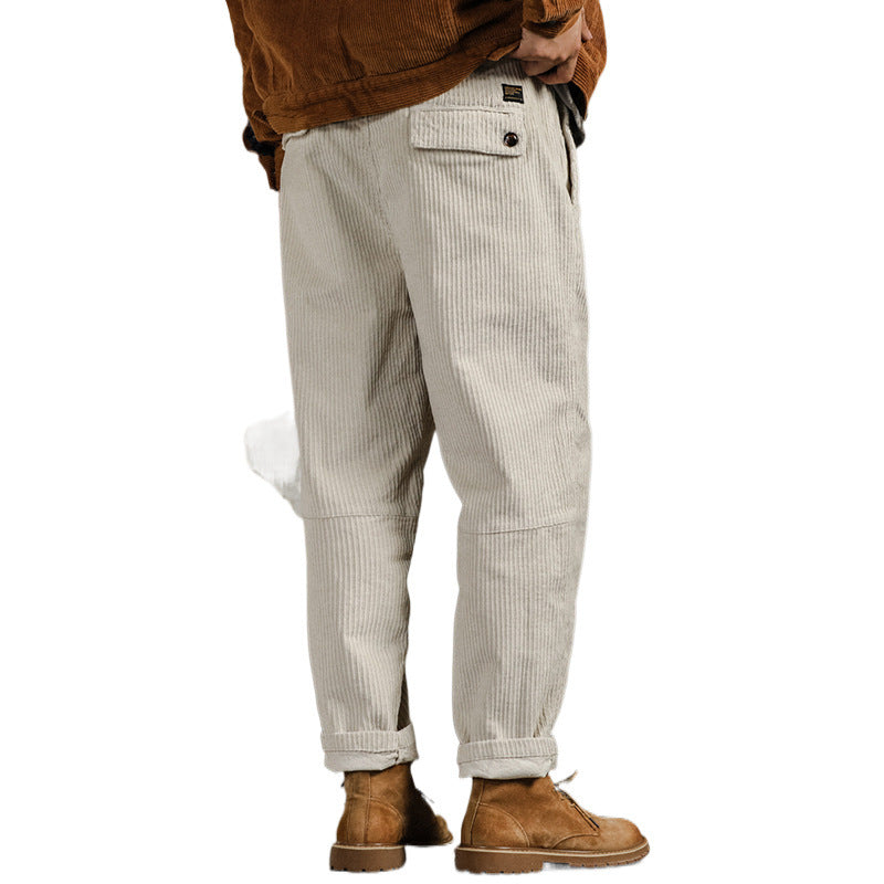 Herren Bequeme Kordhose Drune