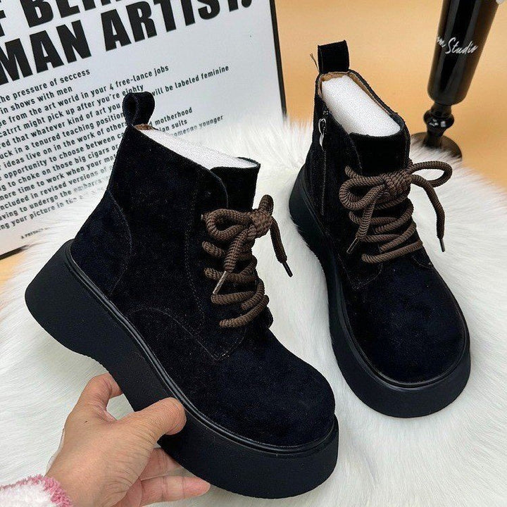 Damen Modische und bequeme Schnürstiefeletten Drune
