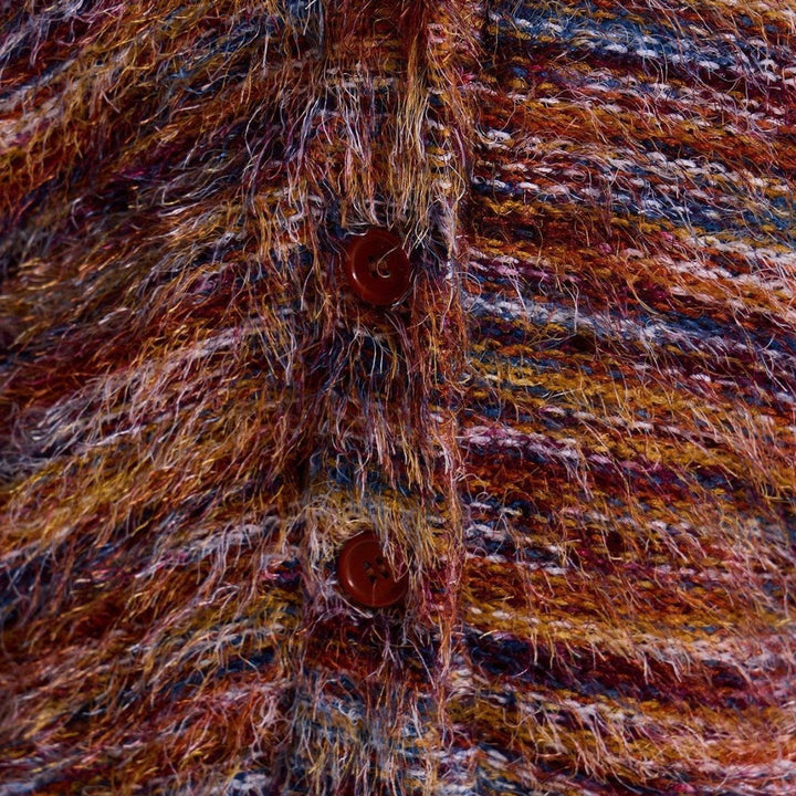 Damen lässiger Cardigan aus Flauschigem Strukturgewebe Drune