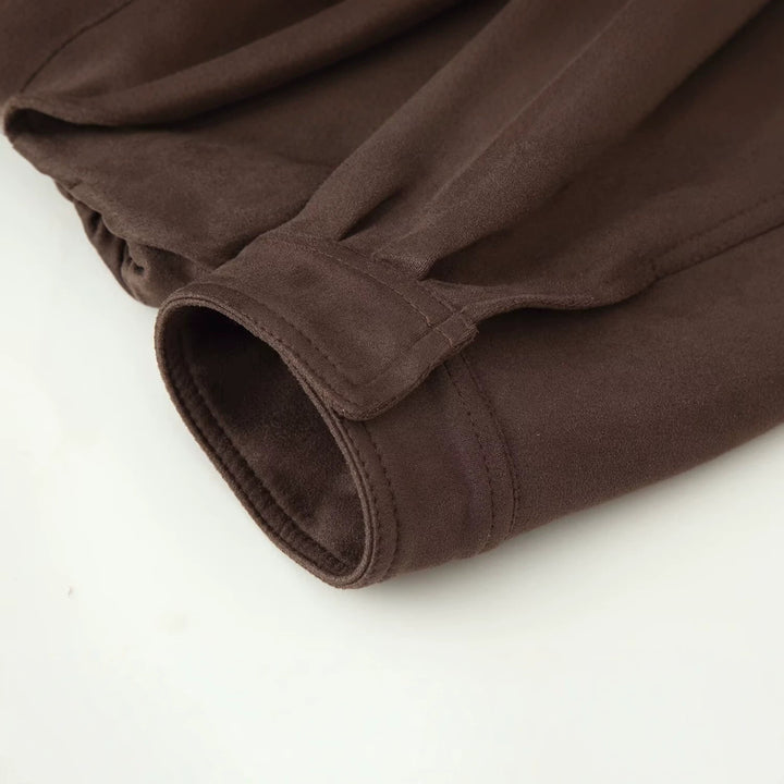 Damen Kurze Boxy‑Jacke mit Funnelkragen und verdeckter Front Drune