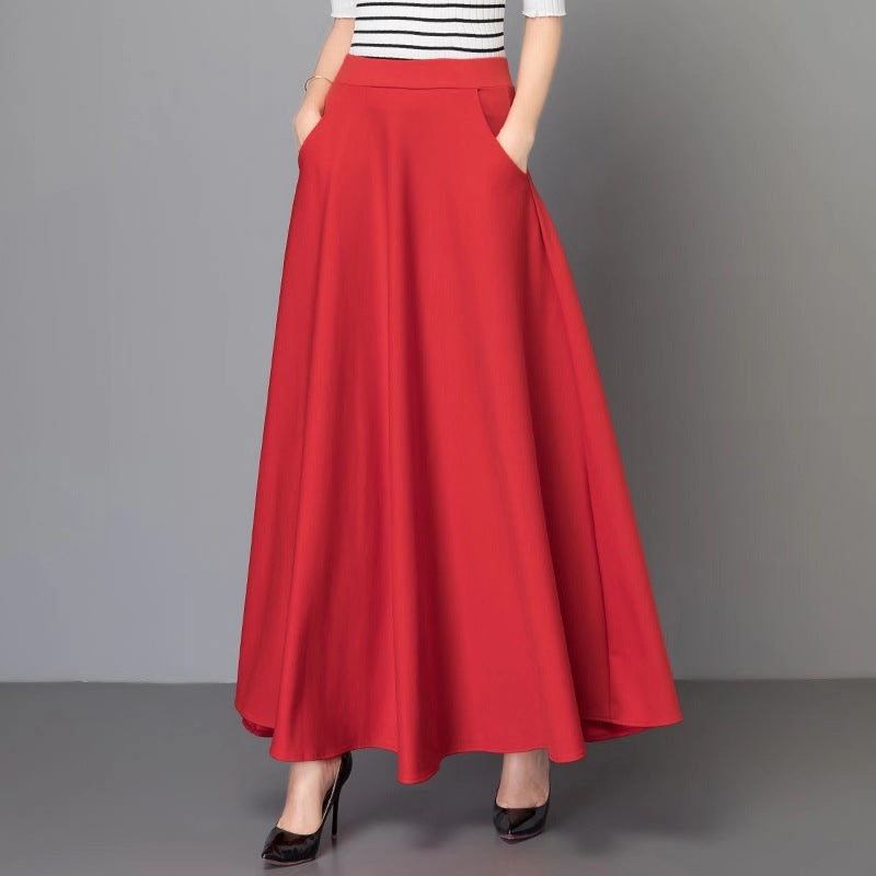 Damen Maxirock mit eleganter A-Linien-Silhouette und voluminösem Schnitt Drune