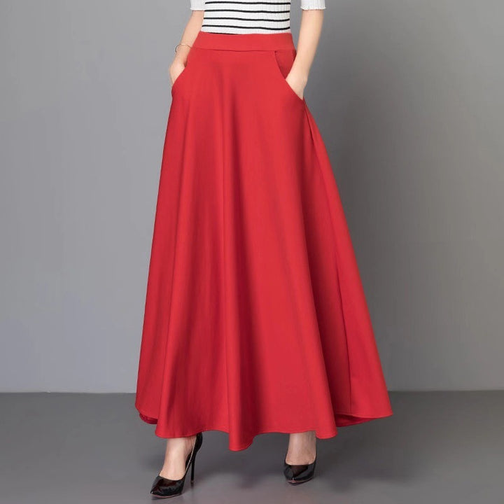 Damen Maxirock mit eleganter A-Linien-Silhouette und voluminösem Schnitt Drune