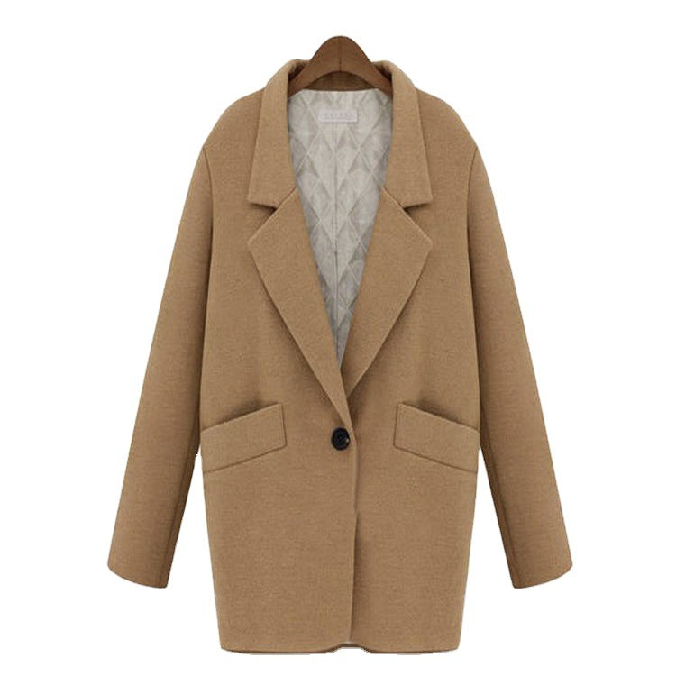Damen Oversize Wollmix Shortcoat mit gesteppter Innenfütterung und Pattentaschen Drune