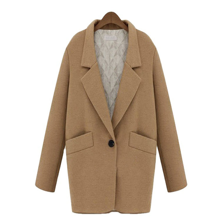 Damen Oversize Wollmix Shortcoat mit gesteppter Innenfütterung und Pattentaschen Drune
