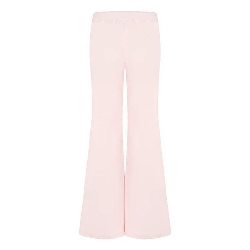Damen Ausgestellte Loungehose mit hohem Komfortbund, Kordelzug und Strass‑Logo Drune
