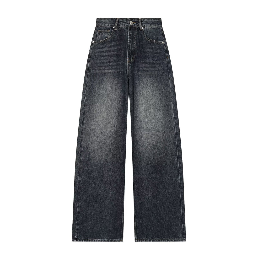 Damen Vintage High-Waist Wide-Leg Jeans mit authentischem Denim Drune