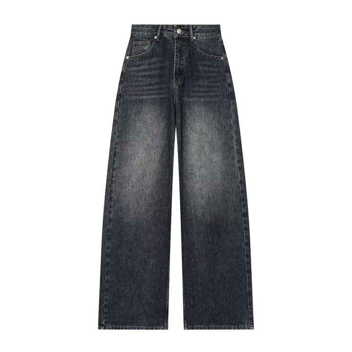 Damen Vintage High-Waist Wide-Leg Jeans mit authentischem Denim Drune