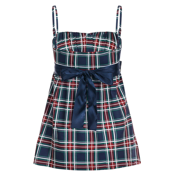 Damen sommerliches Trägerkleid mit eleganter Schleifenverzierung Drune