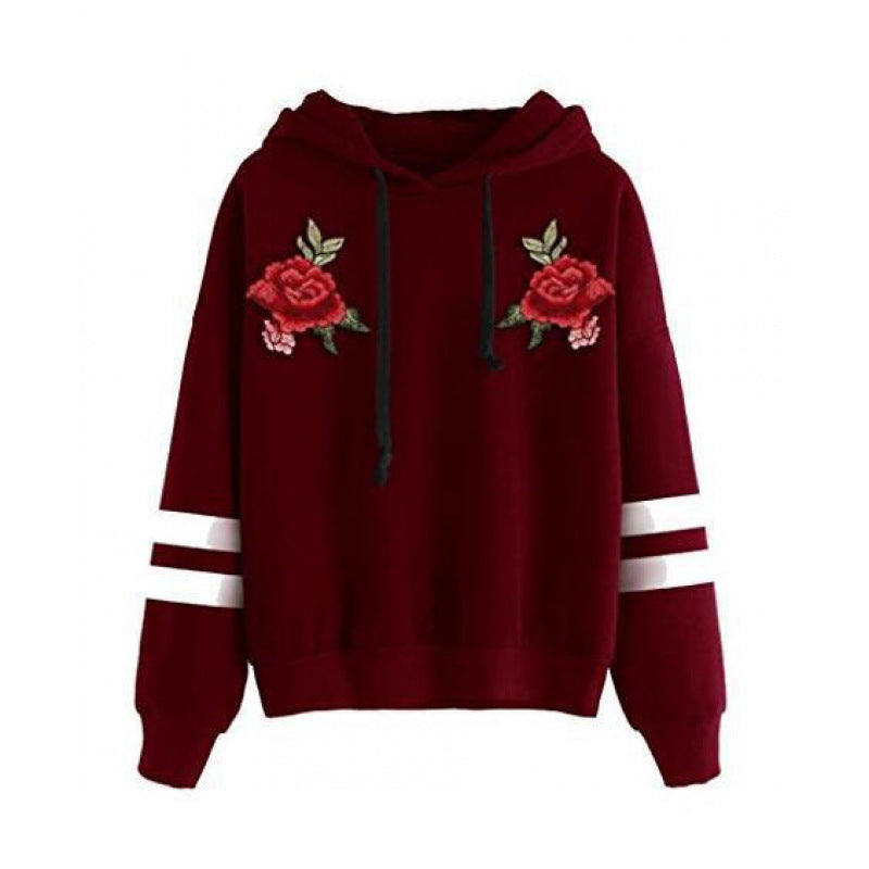 Damen Sweatshirt mit hochqualitativen Rosenstickereien Drune