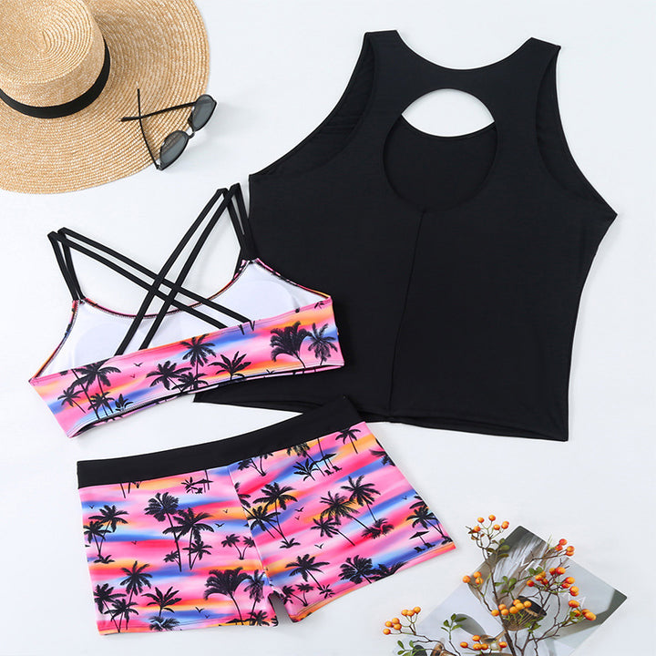 Damen Sport-Badeanzug mit modernem Oberteil und Shorts Drune