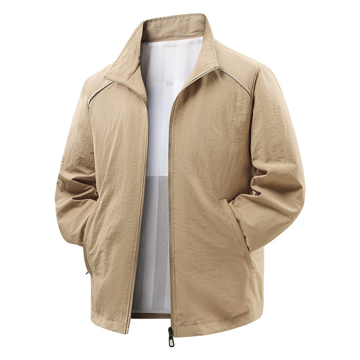 Herren Leichte Wind- und Regenjacke mit Mesh-Innenfutter und reflektierenden Schulterpaspeln Drune
