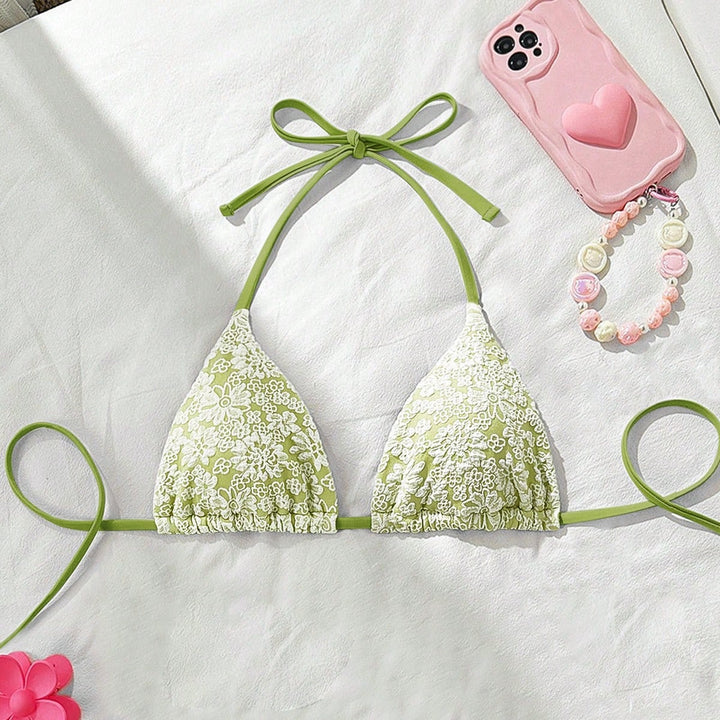 Damen Blumendekorierter Triangel-Bikini Drune