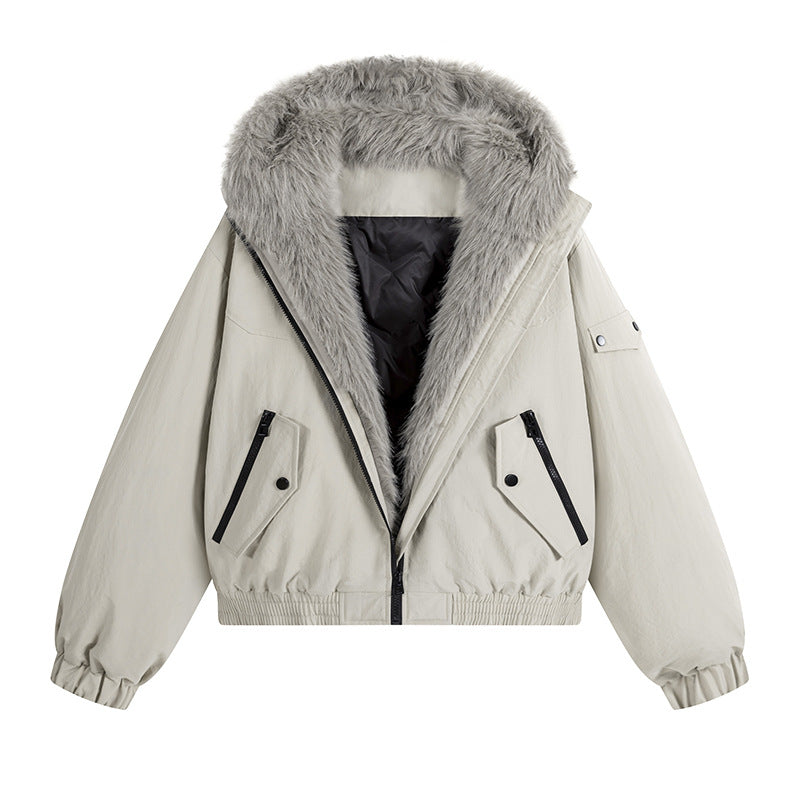 Damen Trendige Fleecejacke mit abnehmbarer Kapuze