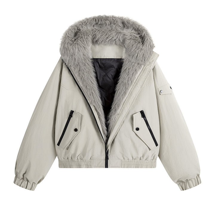 Damen Trendige Fleecejacke mit abnehmbarer Kapuze