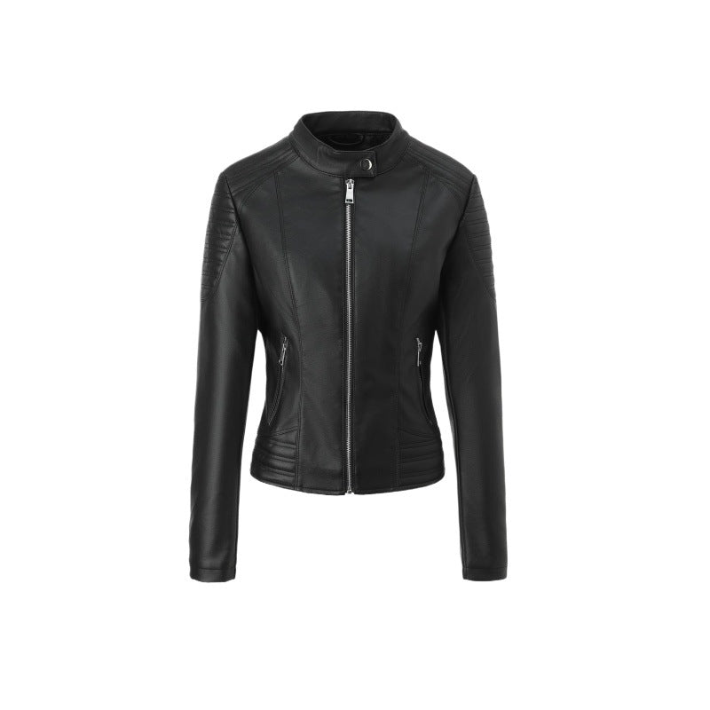 Damen Modische Kunstlederjacke Drune
