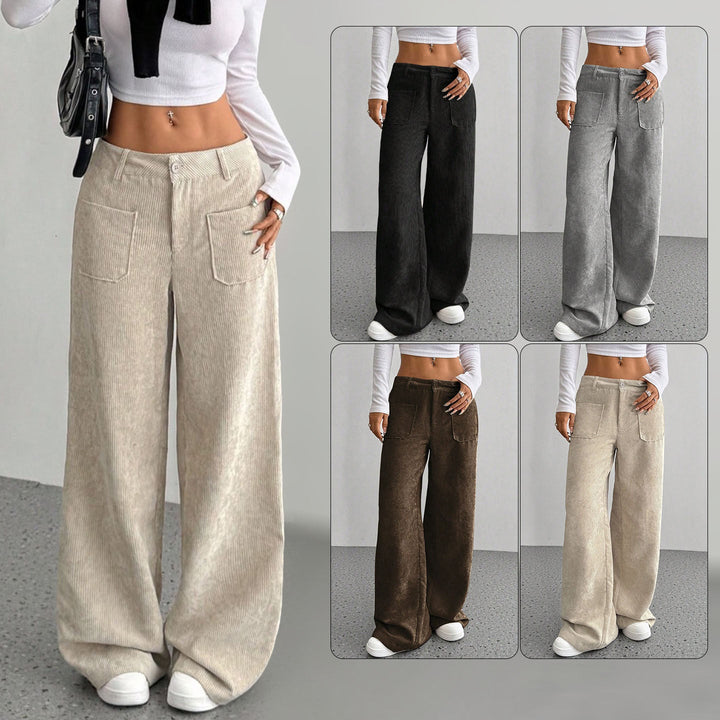 Damen Weite Cordhose Drune