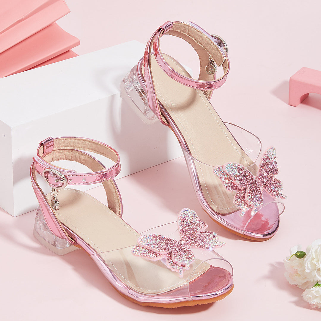 Mädchen Bunte Sandalen mit funkelnder Schmetterlingsapplikation Drune