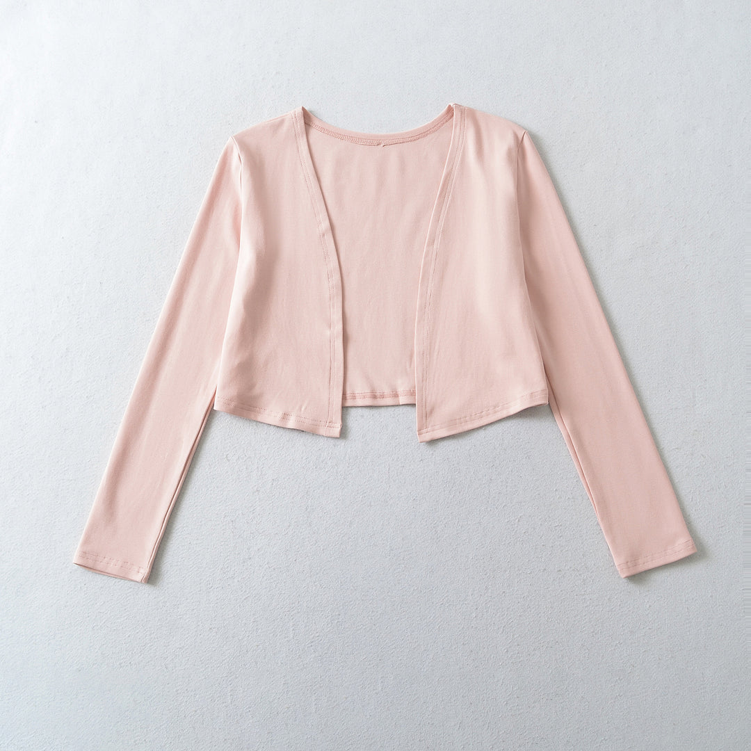 Damen Zweiteiliges Feinstrick-Top-Set mit Mesh-Einsatz und offenem Cardigan Drune