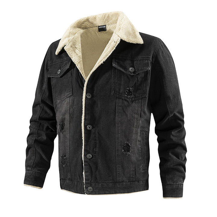 Herren Denim-Jacke mit sherpa Futter Drune