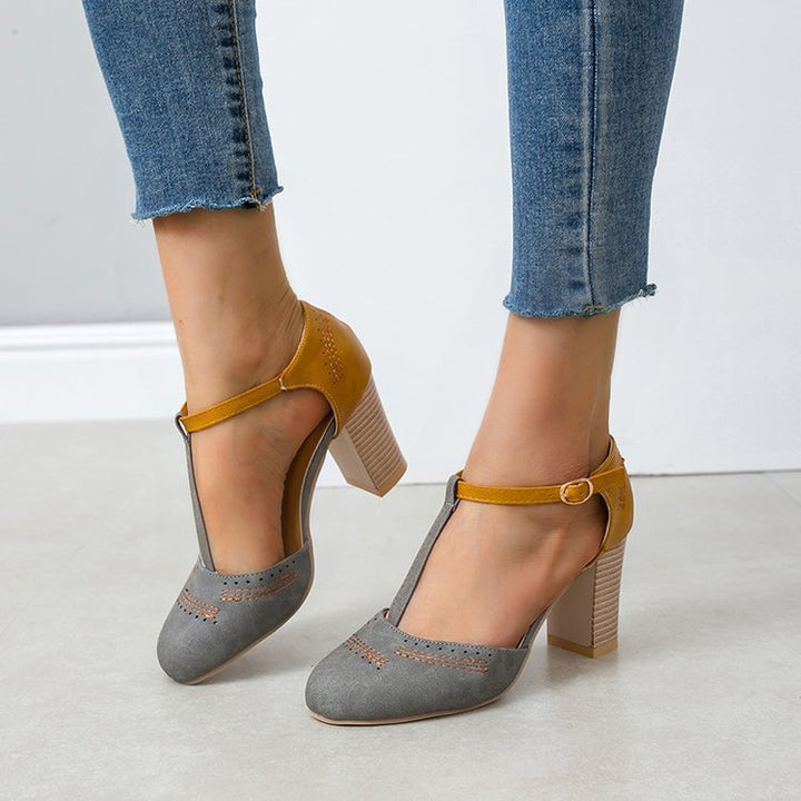 Damen Blockabsatz-Pumps mit elegantem Riemen und modischem Design Drune