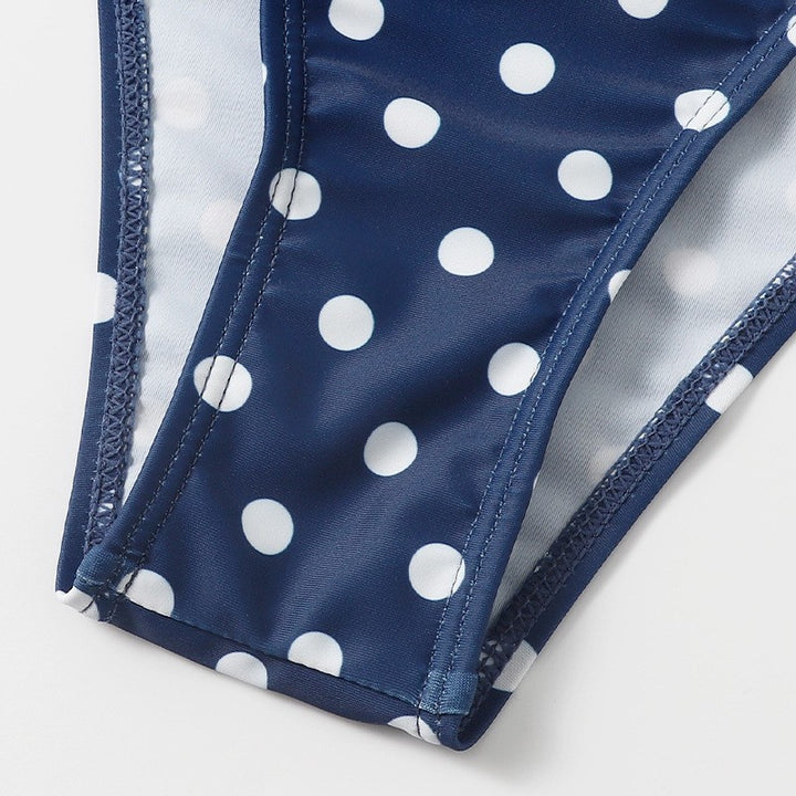 Damen Triangel-Bikini mit hochwertigem Punktmuster und verstellbaren Bändern Drune