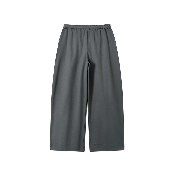 Damen Culotte-Hose mit hoher Taille weitem Bein und Bindegürtel Drune
