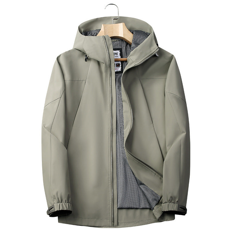 Herren Leichte Softshell‑Regenjacke mit atmungsaktivem Meshfutter und Kapuze Drune