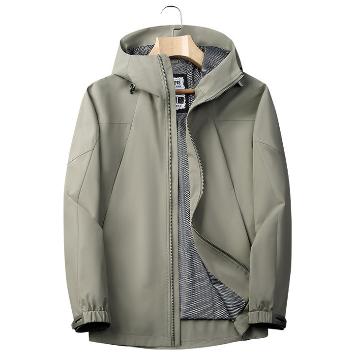 Herren Leichte Softshell‑Regenjacke mit atmungsaktivem Meshfutter und Kapuze Drune