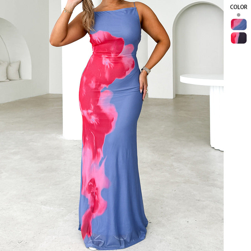 Damen Elegantes Maxikleid mit floralem Druck und schmalem Schnitt Drune