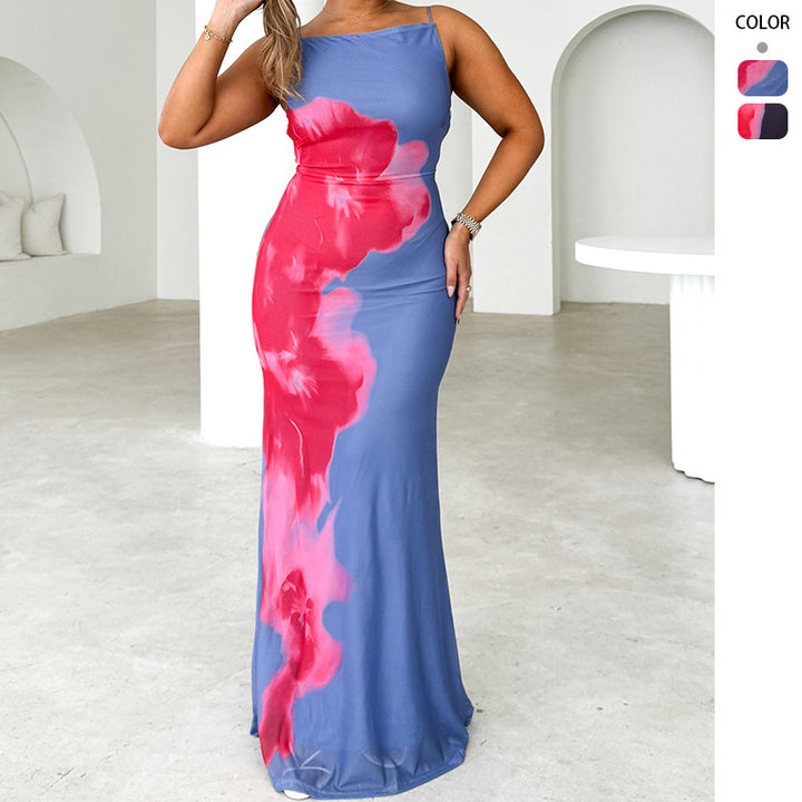 Damen Elegantes Maxikleid mit floralem Druck und schmalem Schnitt Drune