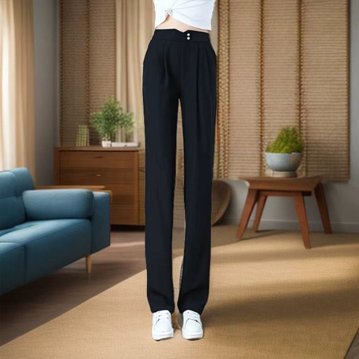 Damen Fließende Hochbundhose mit eleganten Falten Drune