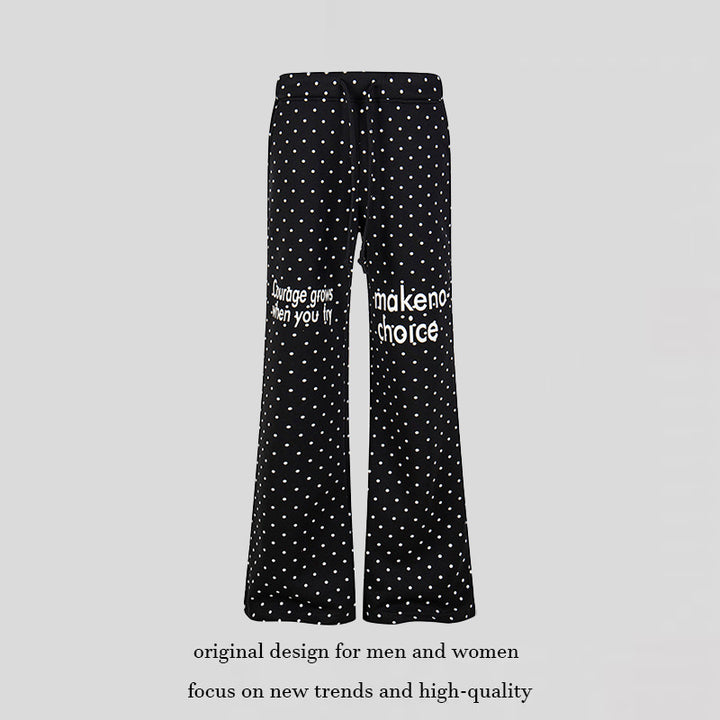 Damen Weite Lounge-Hose mit Kordelzug, ausgestelltem Bein und Statement-Print Drune