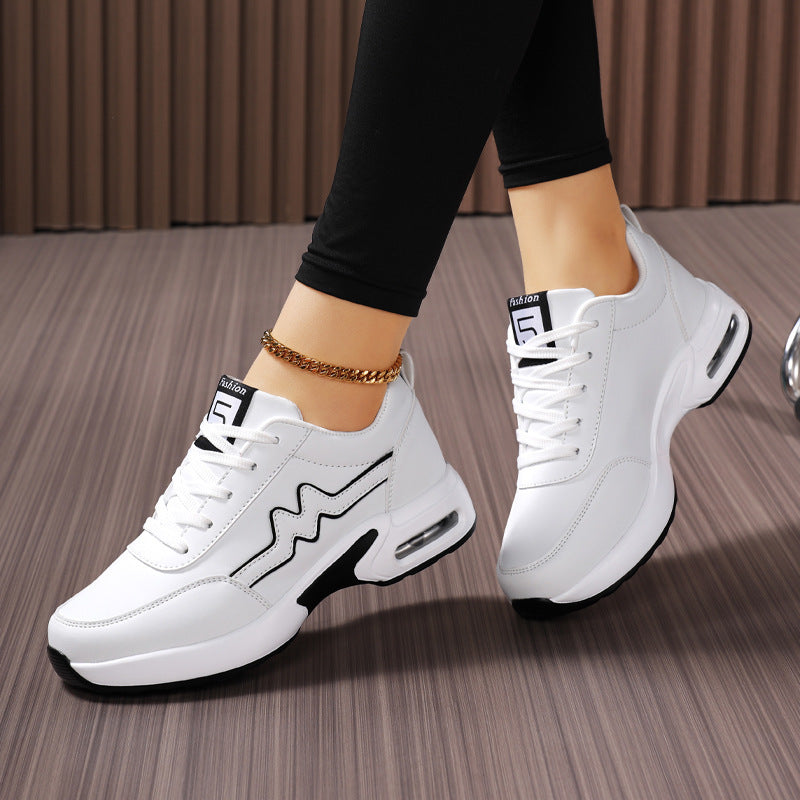 Damen nan modischer Sneaker mit geformter Seitenwelle, gedämpfter Luftkapselferse und ergonomischem Plateau-Fußbett Drune