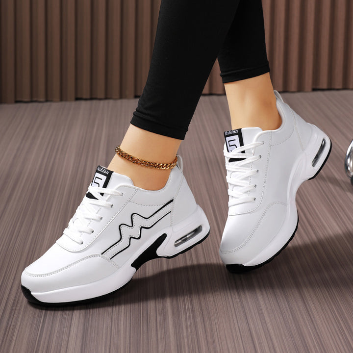 Damen nan modischer Sneaker mit geformter Seitenwelle, gedämpfter Luftkapselferse und ergonomischem Plateau-Fußbett Drune