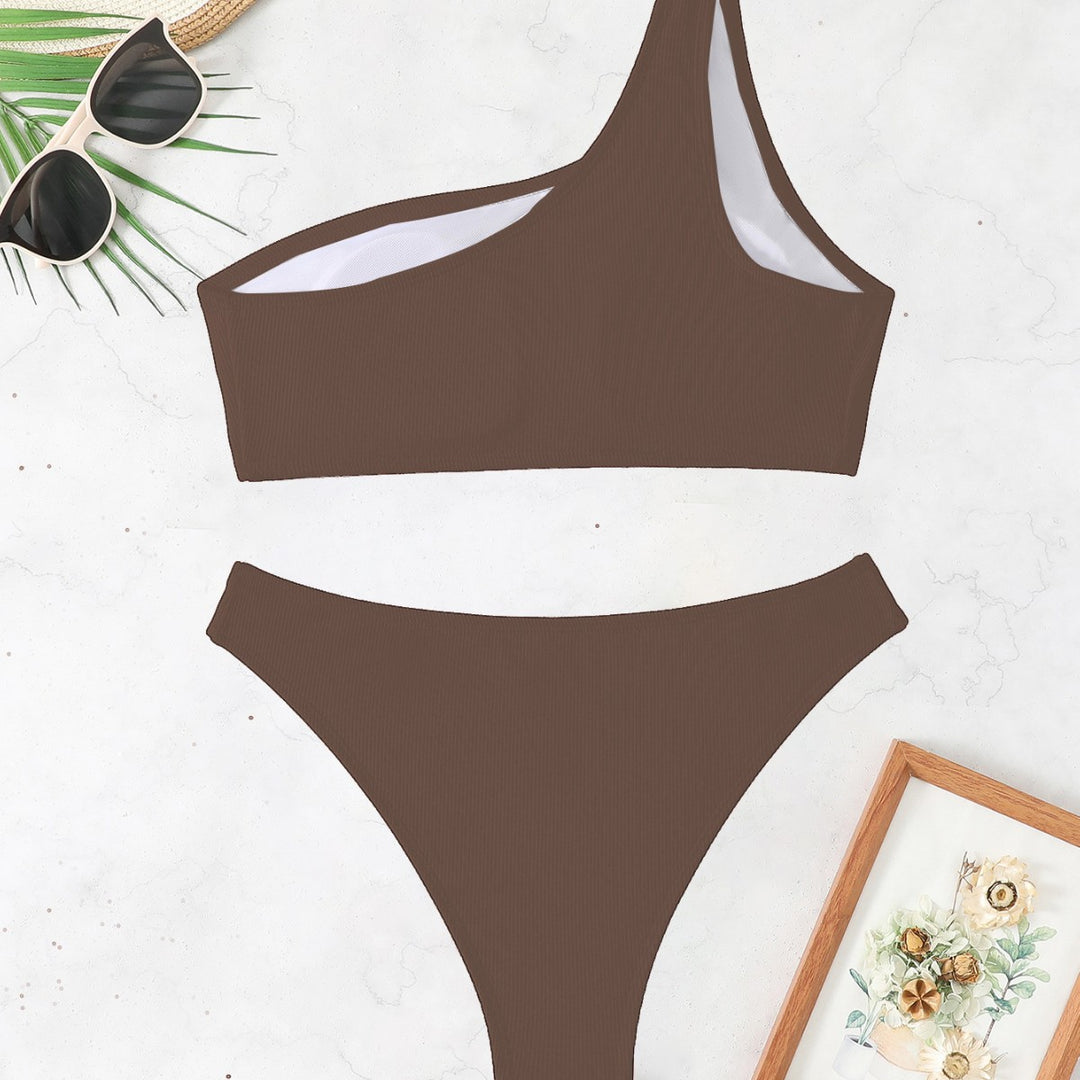 Damen Einseitiger Bikini mit asymmetrischem Design Drune
